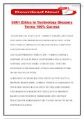 C961 Ethics In Technology Glossary Terms 100&percnt; Correct