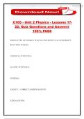 C165 - Unit 2 Physics - Lessons 17- 22&colon; Quiz Questions and Answers 100&percnt; PASS