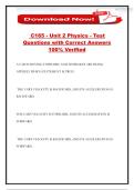 C165 - Unit 2 Physics - Test Questions with Correct Answers 100&percnt; Verified