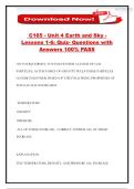 C165 - Unit 4 Earth and Sky - Lessons 1-6&colon; Quiz- Questions with Answers 100&percnt; PASS