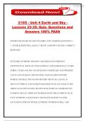 C165 - Unit 4 Earth and Sky - Lessons 23-35&colon; Quiz- Questions and Answers 100&percnt; PASS