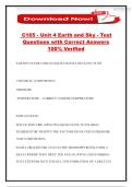C165 - Unit 4 Earth and Sky - Test Questions with Correct Answers 100&percnt; Verified