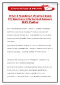 ITIL&reg; 4 Foundation &lpar;Practice Exam &num;1&rpar; Questions with Correct Answers 100&percnt; Verified