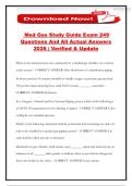 Med Gas Study Guide Exam 249 Questions And All Actual Answers 2026 &vert; Verified & Update