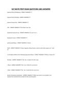 SAT MATH PREP EXAM QUESTIONS AND ANSWERS