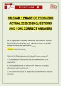HR EXAM 1 PRACTICE PROBLEMS ACTUAL 2026 QUESTIONS AND 100&percnt; CORRECT ANSWERS