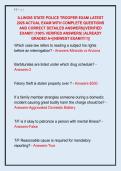ILLINOIS STATE POLICE TROOPER EXAM LATEST  2026 ACTUAL EXAM WITH COMPLETE QUESTIONS  AND CORRECT DETAILED ANSWERS&vert;&vert;VERIFIED  EXAM&excl;&excl;&excl; &lpar;100&percnt; VERIFIED ANSWERS&rpar; &vert;ALREADY  GRADED A&plus;&vert;&vert;NEWEST EXAM&excl;&excl;&excl;&excl;&excl;&excl;&vert;&vert; 