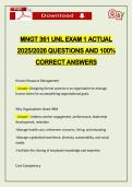 MNGT 361 UNL EXAM 1 ACTUAL 2026 QUESTIONS AND 100&percnt; CORRECT ANSWERS