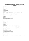 REGIONAL LIFESTYLES QUIZ 1 EXAM QUESTIONS AND ANSWERS