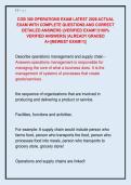 COB 300 OPERATIONS EXAM LATEST 2026 ACTUAL  EXAM WITH COMPLETE QUESTIONS AND CORRECT  DETAILED ANSWERS &vert;&vert;VERIFIED EXAM&excl;&excl;&excl;&lpar;100&percnt;  VERIFIED ANSWERS&rpar; &vert;ALREADY GRADED  A&plus;&vert;&vert;NEWEST EXAM&excl;&excl;&excl;&vert;&vert; 