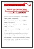 NR 546 Pharm Midterm Exam- Questions with Correct ANSWERS &vert; Latest Update 100&percnt; PASS