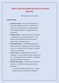 &sol;Medical Surgical Nursing NGN style Questions and 100&percnt; Correct  Detailed Answers &vert;