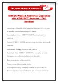 NR 566 Week 2 Antivirals Questions with CORRECT Answers 100&percnt; Verified