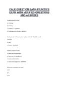CALE Practice Exam Question Bank &ndash; Verified Questions and Answers for Exam Preparation