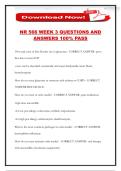 NR 566 WEEK 3 QUESTIONS AND ANSWERS 100&percnt; PASS