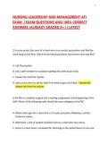 &sol;NURSING LEADERSHIP AND MANAGEMENT ATI  EXAM  &vert; EXAM QUESTIONS AND 100&percnt; verified  ANSWERS &lpar;ALREADY GRADED A&plus;&rpar; &vert; LATEST 