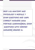 BIOD 152 Anatomy and Physiology II &ndash; Module 7 Exam &vert; Portage Learning 2026 &vert; Real Exam Questions with 100&percnt; Correct Verified Answers &vert; Graded A&plus;