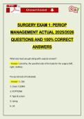 URGERY EXAM 1&colon; PERIOP MANAGEMENT ACTUAL 2026 QUESTIONS AND 100&percnt; CORRECT ANSWERS