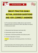 NBCOT PRACTICE EXAM 1 ACTUAL 2026 QUESTIONS AND 100&percnt; CORRECT ANSWERS