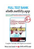Latest Update 2026 &vert; Graded A&plus; Exam Prep &mdash; Essentials of Cardiopulmonary Physical Therapy 4th Edition Test Bank by Ellen Hillegass