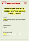 EBP EXAM 1 PRACTICE ACTUAL 2026 QUESTIONS AND 100&percnt; CORRECT ANSWERS