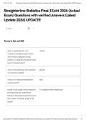Straighterline Statistics Final EXAM 2026 &lpar;Actual Exam&rpar; Questions with verified Answers &lpar;Latest Update 2026&rpar; UPDATE&excl;&excl;