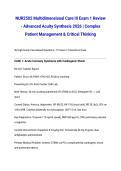 NUR2502 Multidimensional Care III Exam 1 Review - Advanced Acuity Synthesis 2026 &vert; Complex Patient Management & Critical Thinking