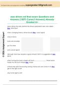 aaa drivers ed final exam Questions and  Answers &lpar;100&percnt; Correct Answers&rpar; Already  Graded A&plus; 