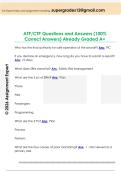 ATP&sol;CTP Questions and Answers &lpar;100&percnt;  Correct Answers&rpar; Already Graded A&plus;