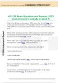 ATP-CTP Exam Questions and Answers &lpar;100&percnt;  Correct Answers&rpar; Already Graded A&plus; 