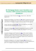BC Mortgage Broker exam Questions and  Answers &lpar;100&percnt; Correct Answers&rpar; Already  Graded A&plus; 