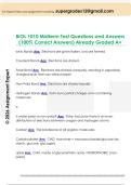 BIOL 1010 Midterm Test Questions and Answers  &lpar;100&percnt; Correct Answers&rpar; Already Graded A&plus;