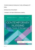Test Bank Contemporary Nursing&colon; Issues&comma; Trends&comma; and Management 10th Edition By Barbara Cherry & Susan R&period;Jacob &vert; All Chapters 1-28 &vert; Expert Verified Answers &vert; Graded A&plus;