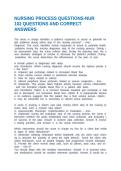 NURSING PROCESS QUESTIONS-NUR 102 QUESTIONS AND CORRECT ANSWERS