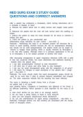 MED SURG EXAM 3 STUDY GUIDE QUESTIONS AND CORRECT ANSWERS