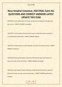 Navy Hospital Corpsman&comma; HCB FINAL Exam ALL QUESTIONS AND CORRECT ANSWERS LATEST UPDATE THIS YEAR