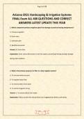 Arizona CR21 Hardscaping & Irrigation Systems FINAL Exam ALL 400 QUESTIONS AND CORRECT ANSWERS LATEST UPDATE THIS YEAR