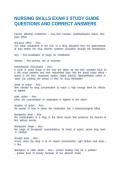 NURSING SKILLS EXAM 3 STUDY GUIDE QUESTIONS AND CORRECT ANSWERS