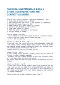 NURSING FUNDAMENTALS EXAM 3 STUDY GUIDE QUESTIONS AND CORRECT ANSWERS