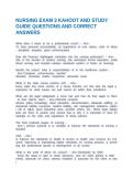 NURSING EXAM 3 KAHOOT AND STUDY GUIDE QUESTIONS AND CORRECT ANSWERS