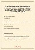 ANCC Adult-Gerontology Acute Care Nurse Practitioner &lpar;AGACNP&rpar; Frances ACTUAL EXAM ALL 550 QUESTIONS AND CORRECT ANSWERS LATEST UPDATE THIS YEAR