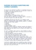NURSING 102 EXAM 4 QUESTIONS AND CORRECT ANSWERS