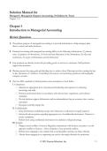 Solution Manual for Horngren's Managerial Chapters Accounting&comma; 7th Edition by Tracie
