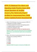 NFPA 72 &lpar;National Fire Alarm and Signaling Code&rpar; Practice Exam With Actual Questions & Verified Answers&comma;Plus Rationales&sol;Expert Verified For Guaranteed Pass &sol;2026 &sol;Latest Update&sol;Instant Download Pdf