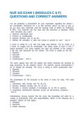 NUR 102 EXAM 1 &lpar;MODULES C & F&rpar; QUESTIONS AND CORRECT ANSWERS