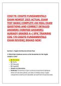 COG170&colon; COGITO FUNDAMENTALS  EXAM NEWEST 2025 ACTUAL EXAM  TEST BANK&vert; COMPLETE 450 REAL EXAM  QUESTIONS AND CORRECT DETAILED  ANSWERS &lpar;VERIFIED ANSWERS&rpar;  ALREADY GRADED A&plus;&vert; EPIC TRAINING  COG 170 COGITO FUNDAMENTALS  EXAM REVIEW&vert;&vert; BRAND NEW&excl;