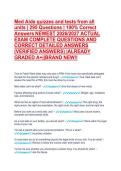 Med Aide quizzes and tests from all  units &vert; 295 Questions &vert; 100&percnt; Correct  Answers NEWEST 2026&sol;2027 ACTUAL  EXAM COMPLETE QUESTIONS AND  CORRECT DETAILED ANSWERS  &lpar;VERIFIED ANSWERS&rpar; &vert;ALREADY  GRADED A&plus;&vert;&vert;BRAND NEW&excl;&excl;