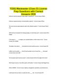 TCEQ Wastewater &lpar;Class D&rpar; License Prep Questions with Correct Answers 2026