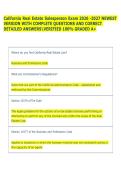California Real Estate Salesperson Exam 2026 -2027 NEWEST  VERSION WITH COMPLETE QUESTIONS AND CORRECT  DETAILED ANSWERSVERIFIED 100&percnt; GRADED A&plus;  