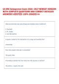 CA DRE Salesperson Exam 2026 -2027 NEWEST VERSION  WITH COMPLETE QUESTIONS AND CORRECT DETAILED  ANSWERSVERIFIED 100&percnt; GRADED A&plus;  